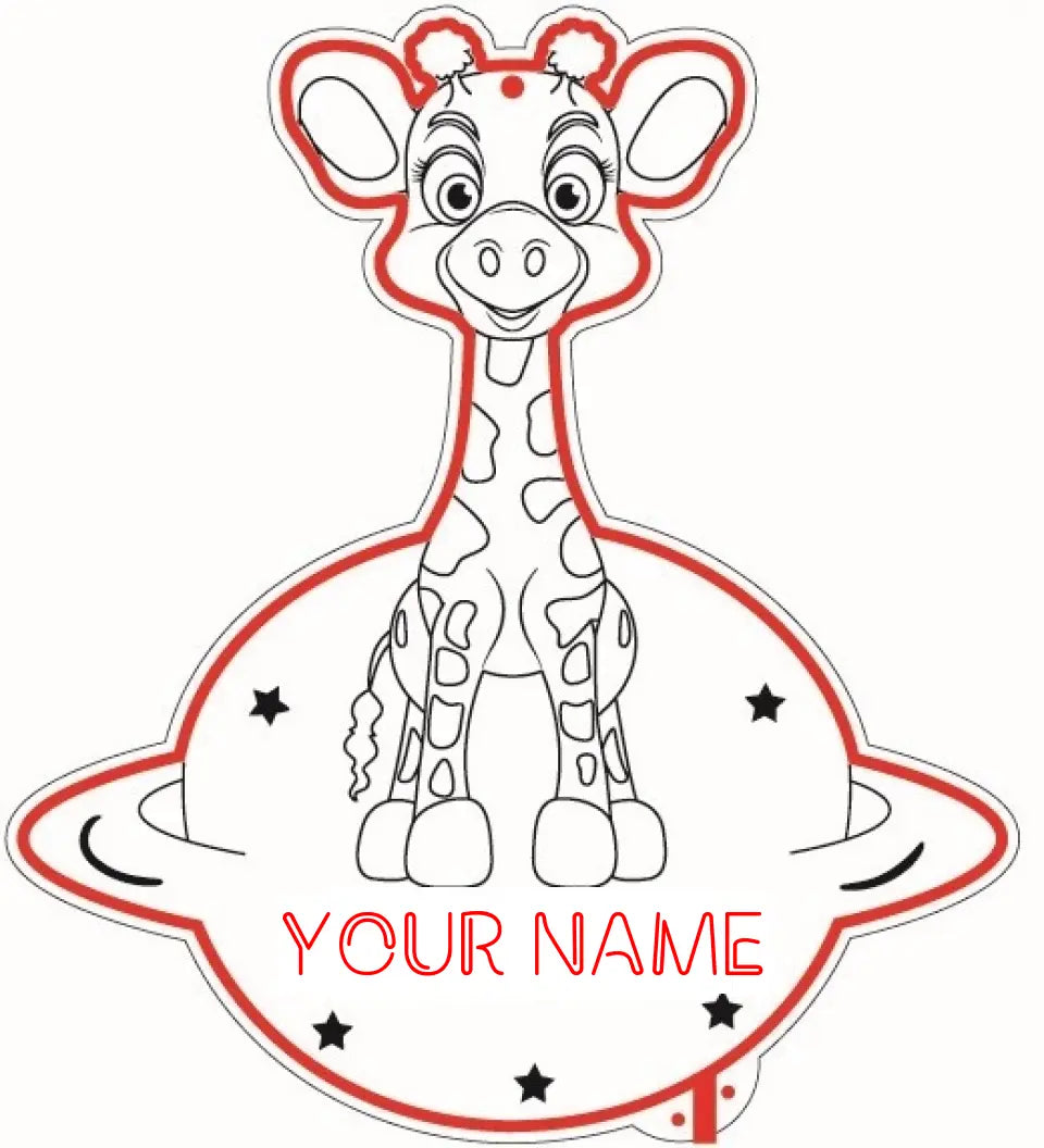 Personalized Giraffe RGB Dynamic Glam LED Sign