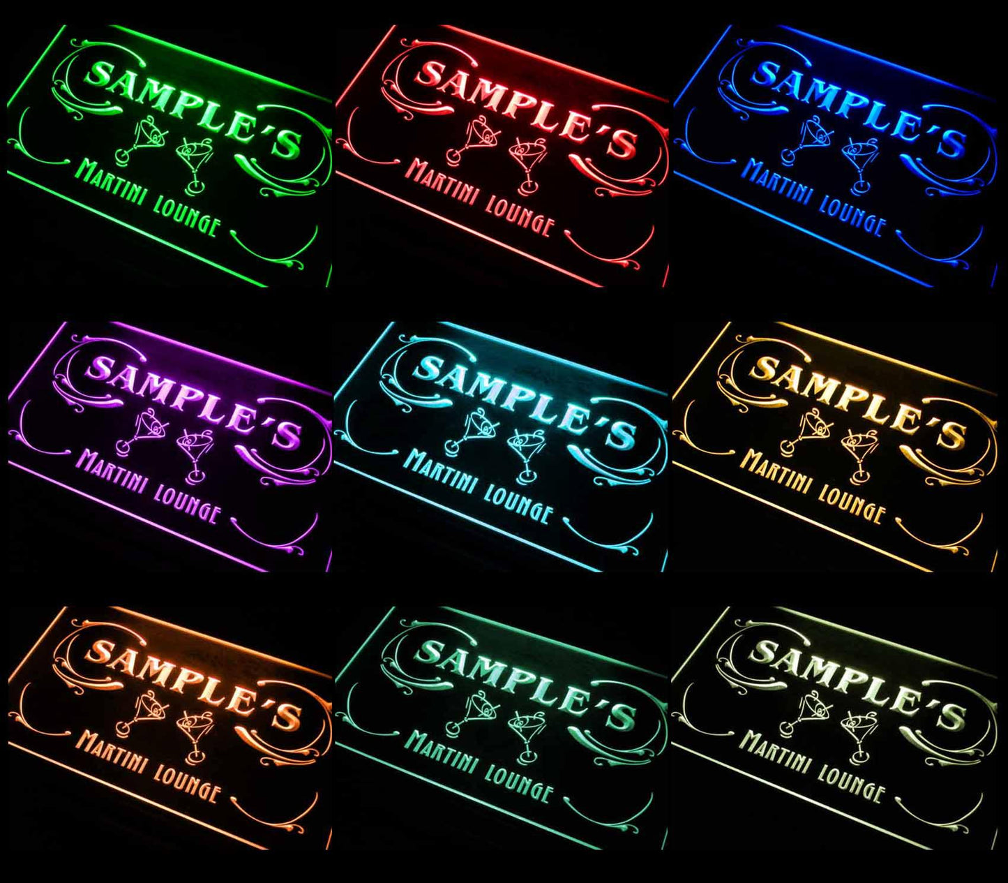Personalized Martini Lounge Cocktails Bar Wine Neon Light LED Neon Sign