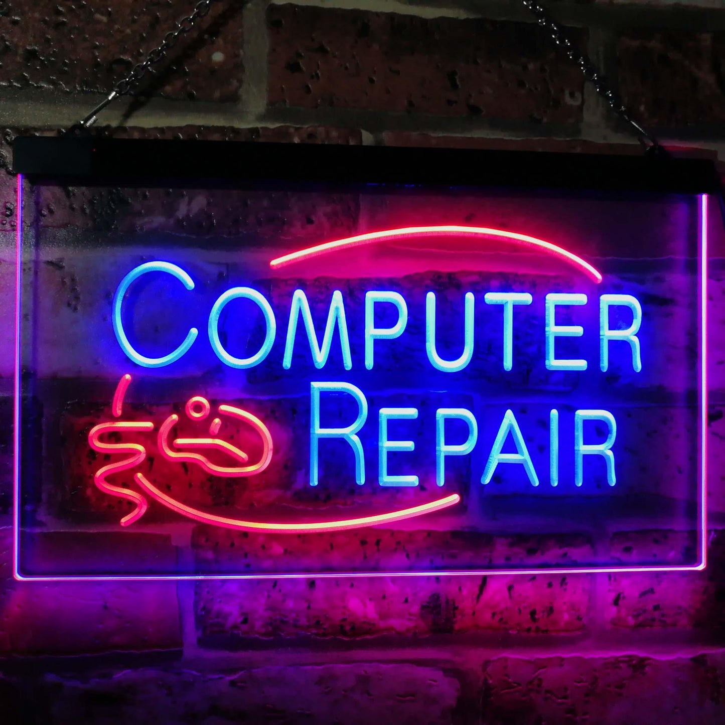 Computer Repair Dual-color LED Neon Sign