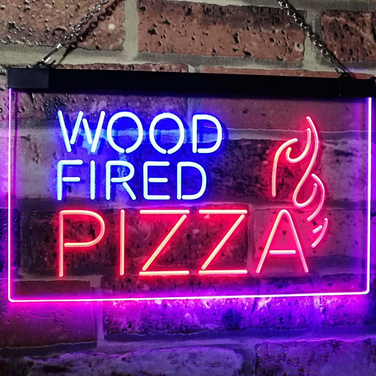 Wood Fired Pizza Dual-color LED Neon Sign