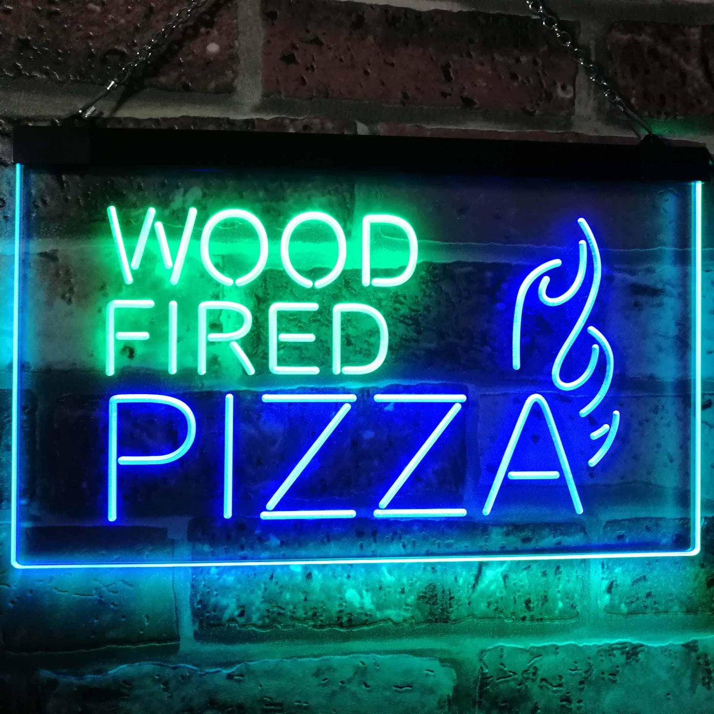 Wood Fired Pizza Dual-color LED Neon Sign