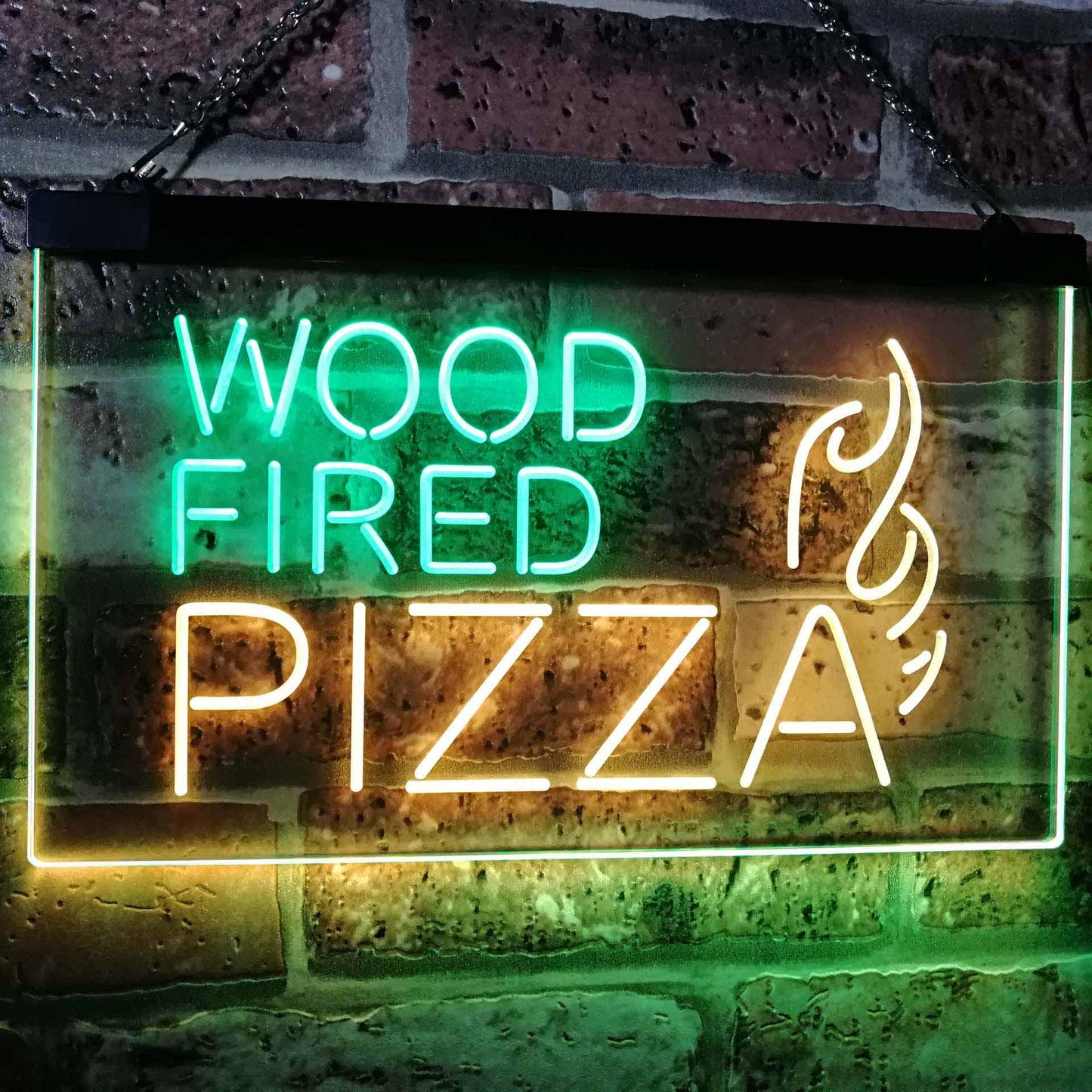 Wood Fired Pizza Dual-color LED Neon Sign