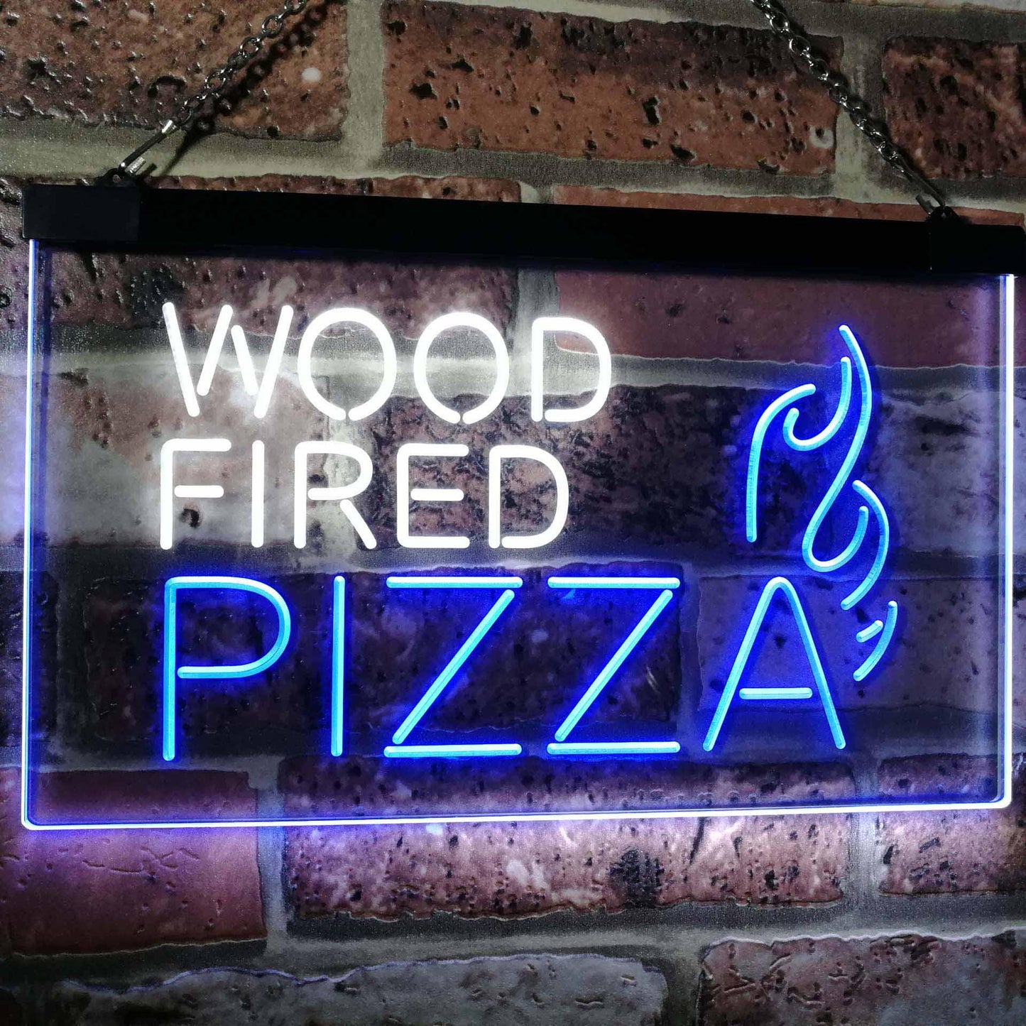 Wood Fired Pizza Dual-color LED Neon Sign