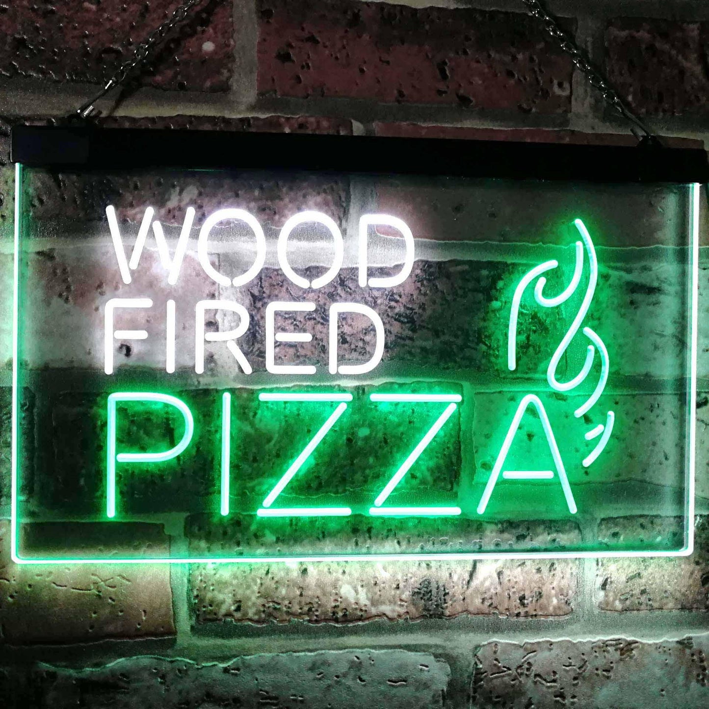 Wood Fired Pizza Dual-color LED Neon Sign