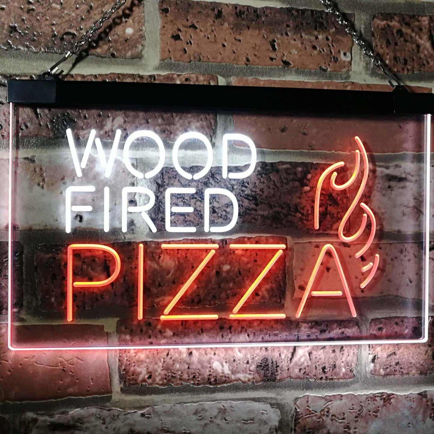 Wood Fired Pizza Dual-color LED Neon Sign