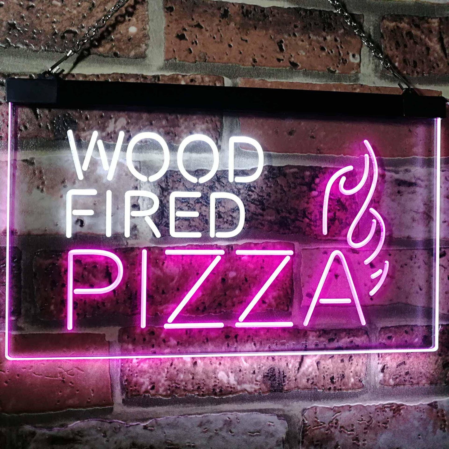 Wood Fired Pizza Dual-color LED Neon Sign