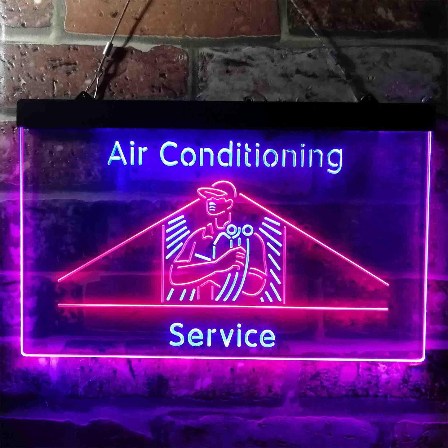 Air Conditioning Service Repairs Dual-color LED Neon Sign