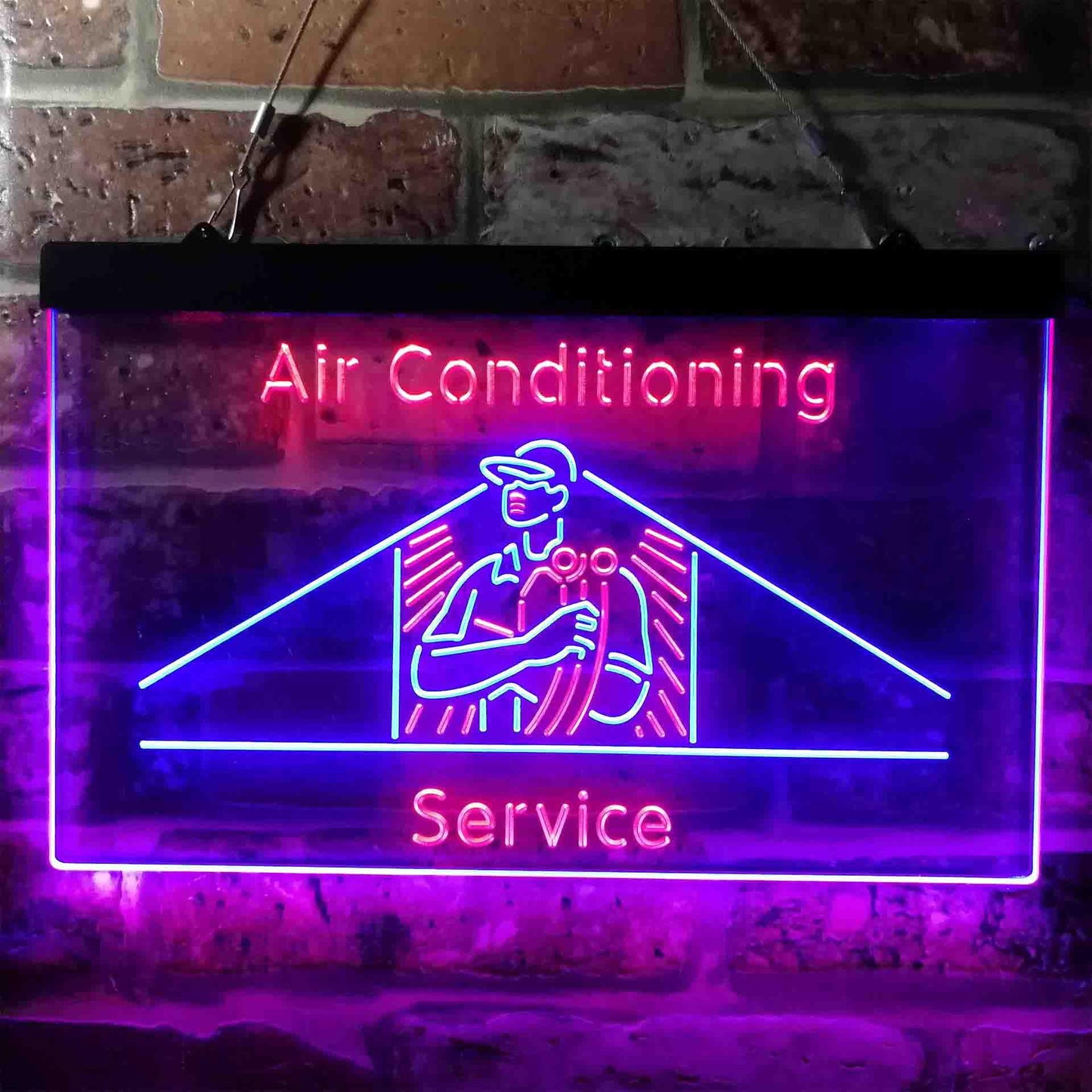 Air Conditioning Service Repairs Dual-color LED Neon Sign