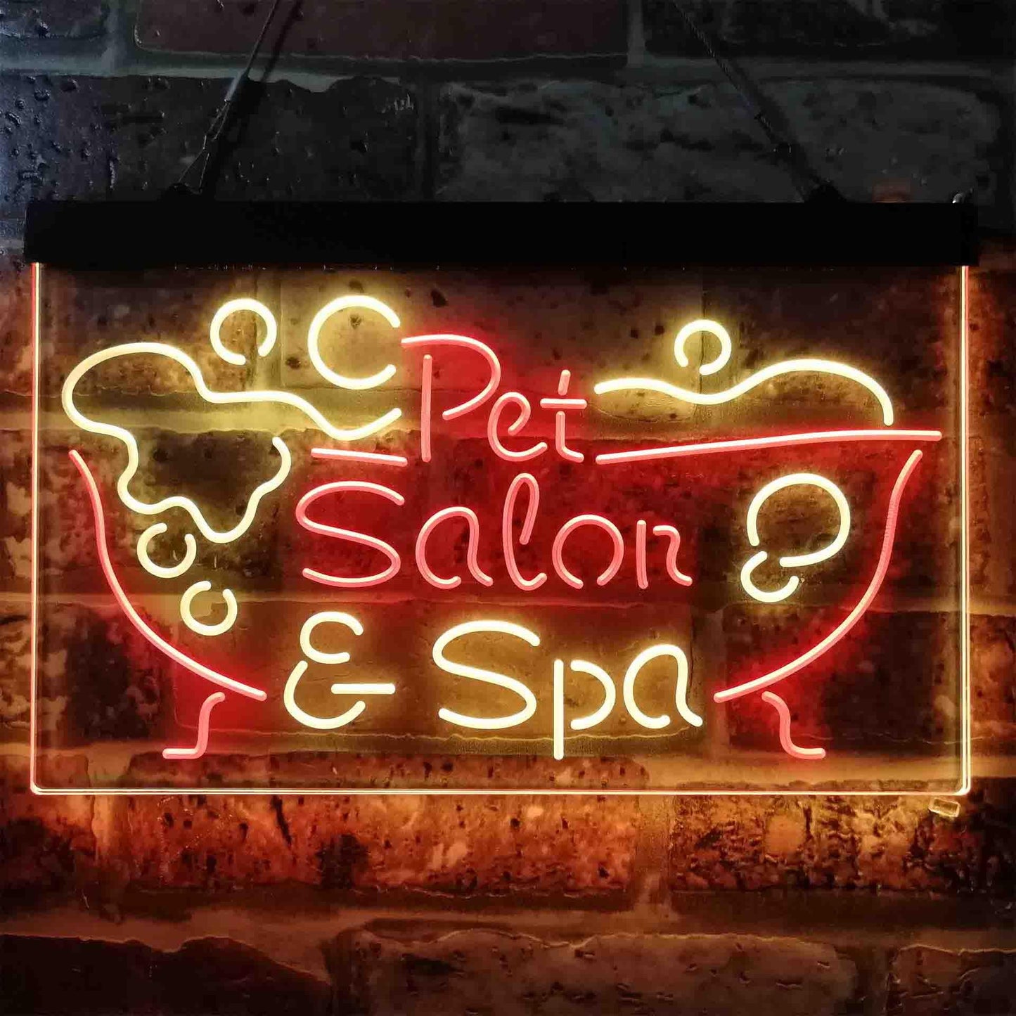 Pet Salon Spa Dog Cat Grooming Dual-color LED Neon Sign