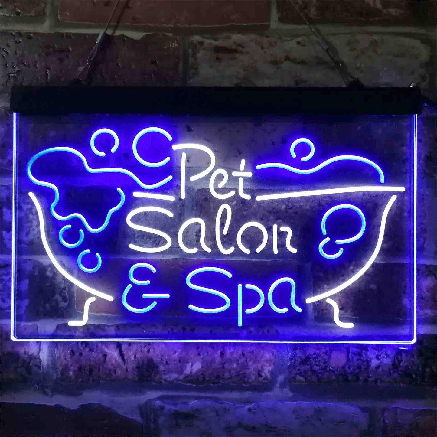 Pet Salon Spa Dog Cat Grooming Dual-color LED Neon Sign