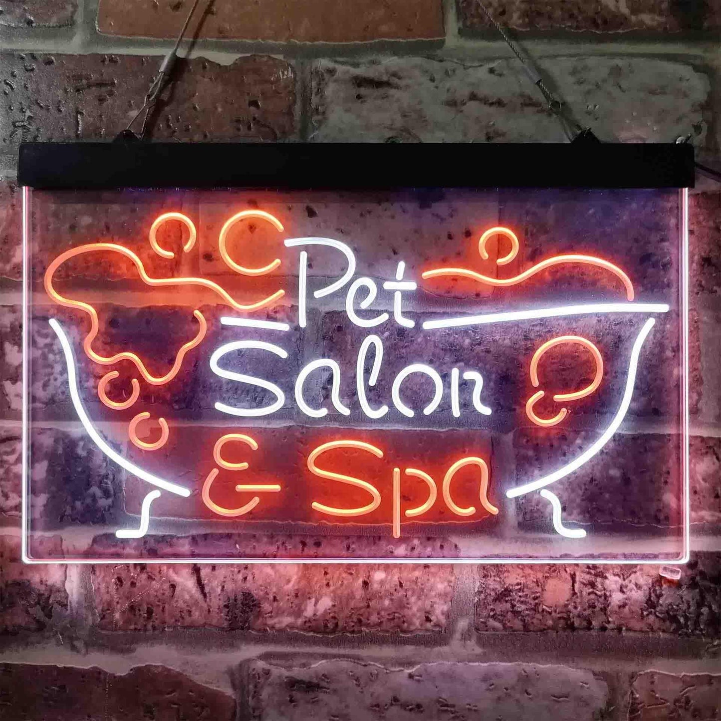 Pet Salon Spa Dog Cat Grooming Dual-color LED Neon Sign