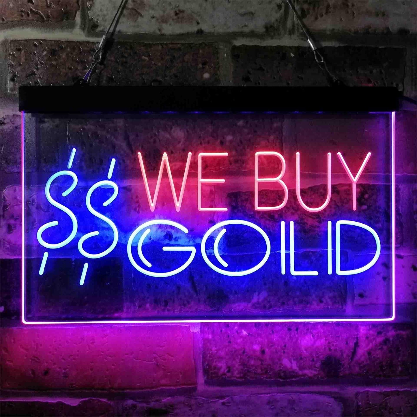 We Buy Gold Dual-color LED Neon Sign