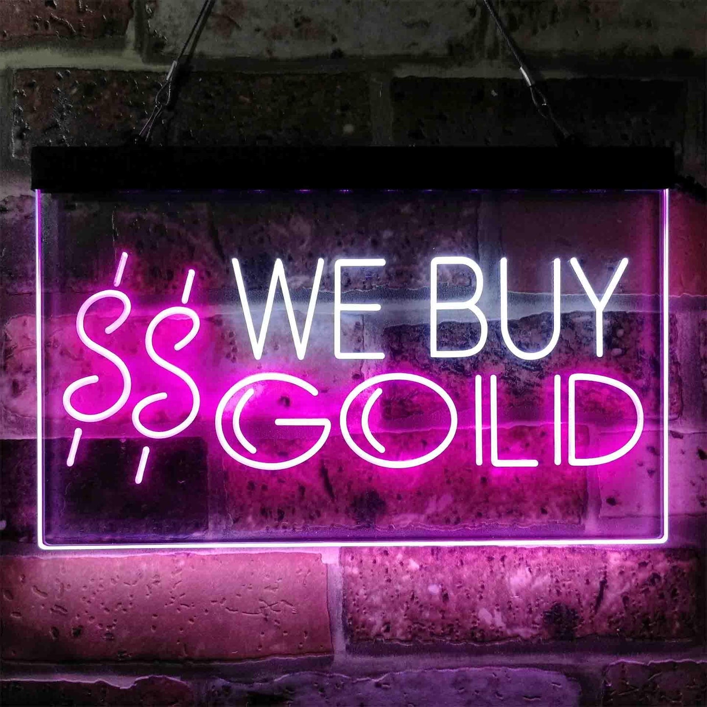 We Buy Gold Dual-color LED Neon Sign