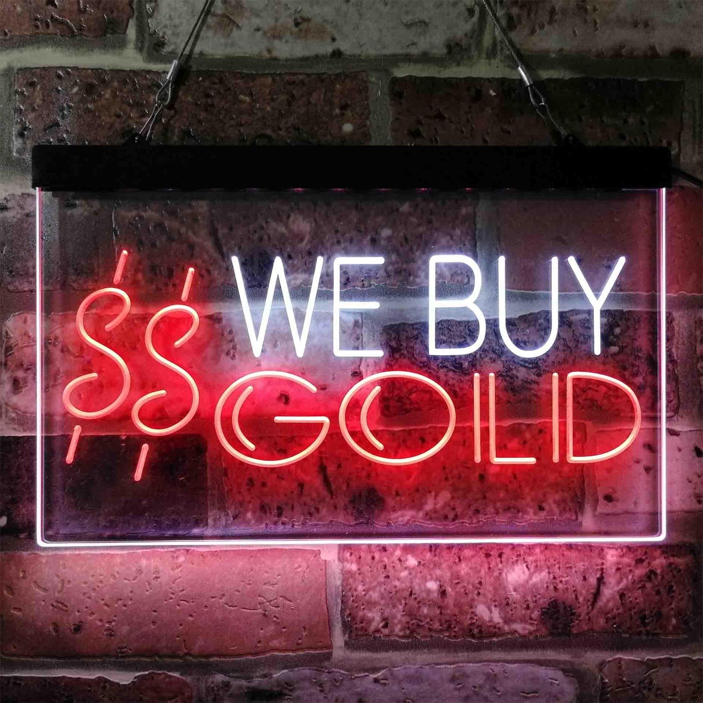 We Buy Gold Dual-color LED Neon Sign