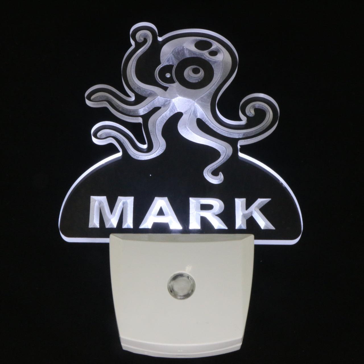 Octopus Personalized Night Light Name Day/Night Sensor LED Sign