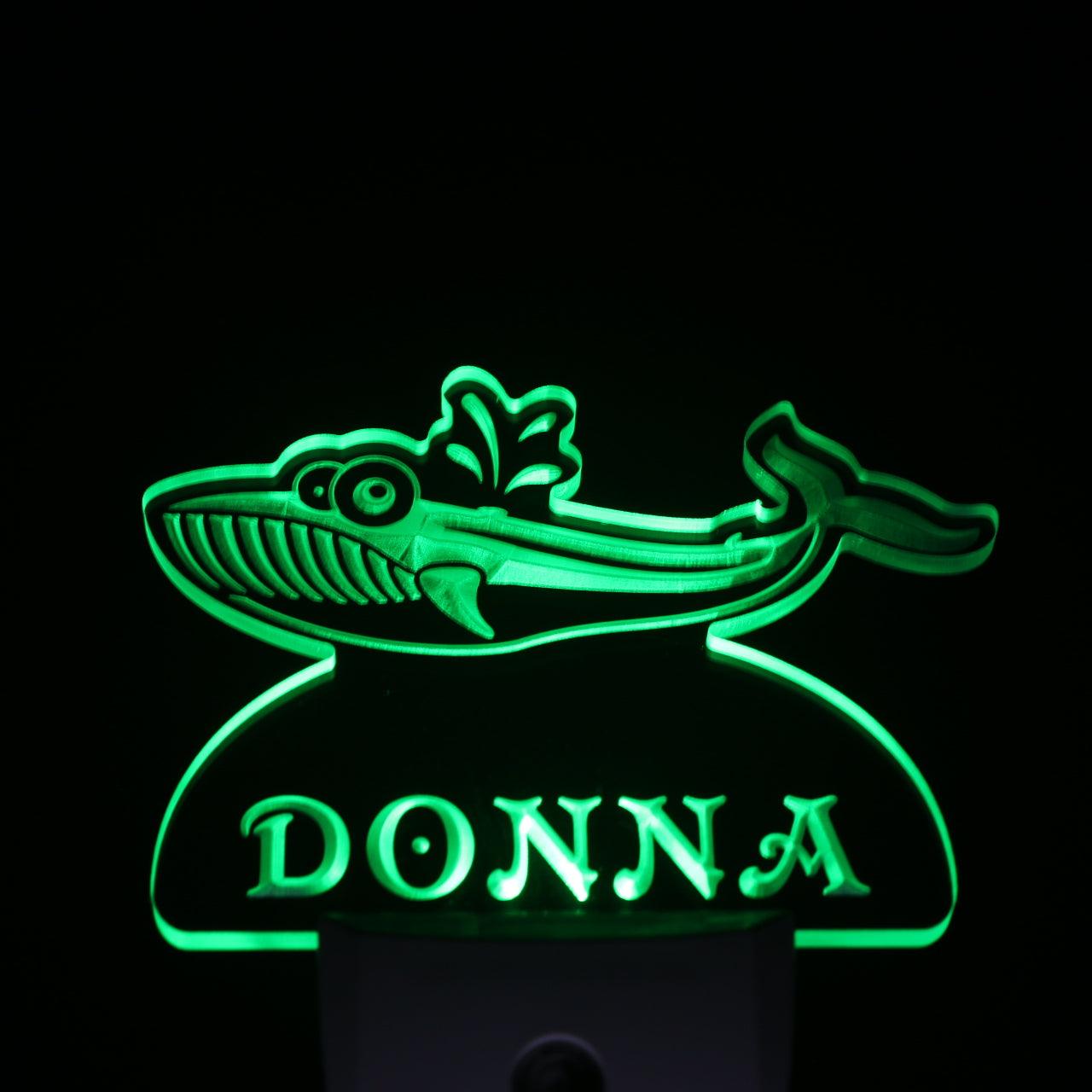Whale Personalized Night Light Name Day/Night Sensor LED Sign