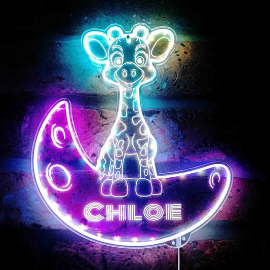 Personalized Giraffe RGB Dynamic Glam LED Sign