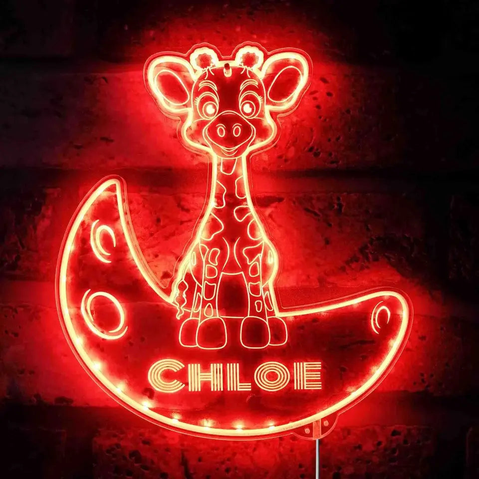 Personalized Giraffe RGB Dynamic Glam LED Sign