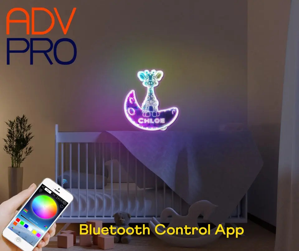 Personalized Giraffe RGB Dynamic Glam LED Sign