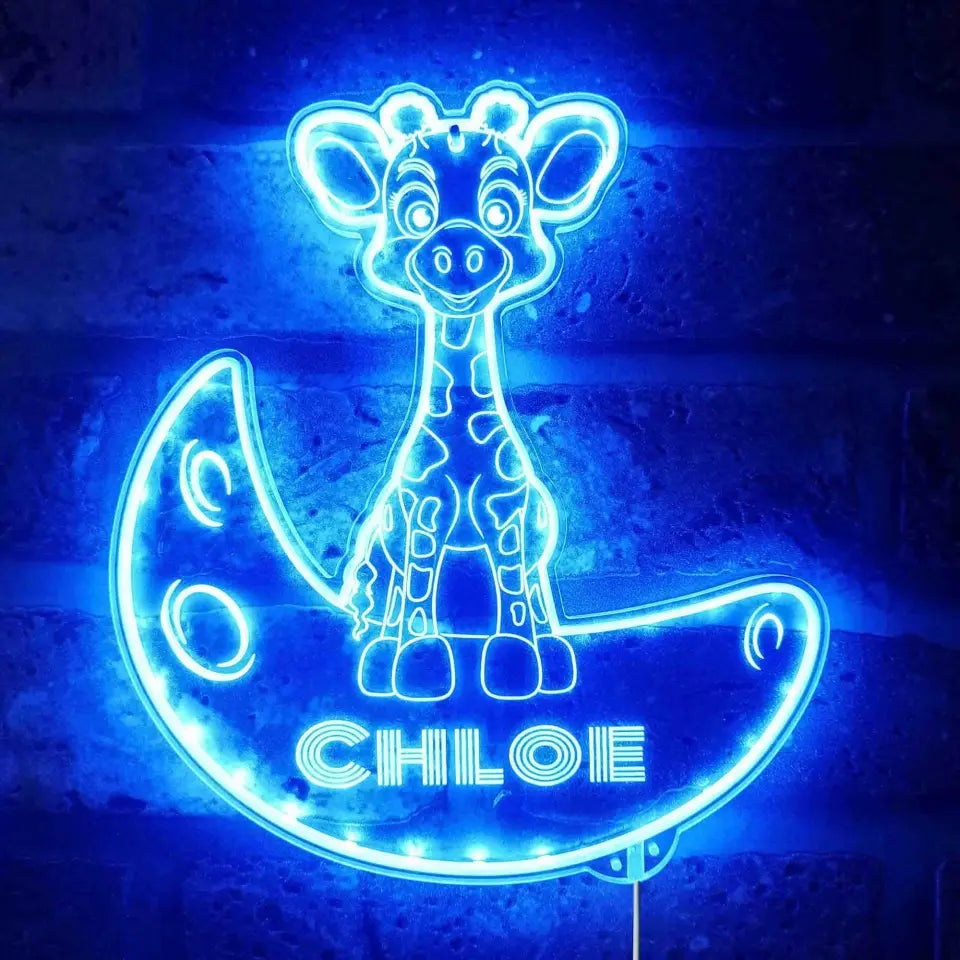 Personalized Giraffe RGB Dynamic Glam LED Sign
