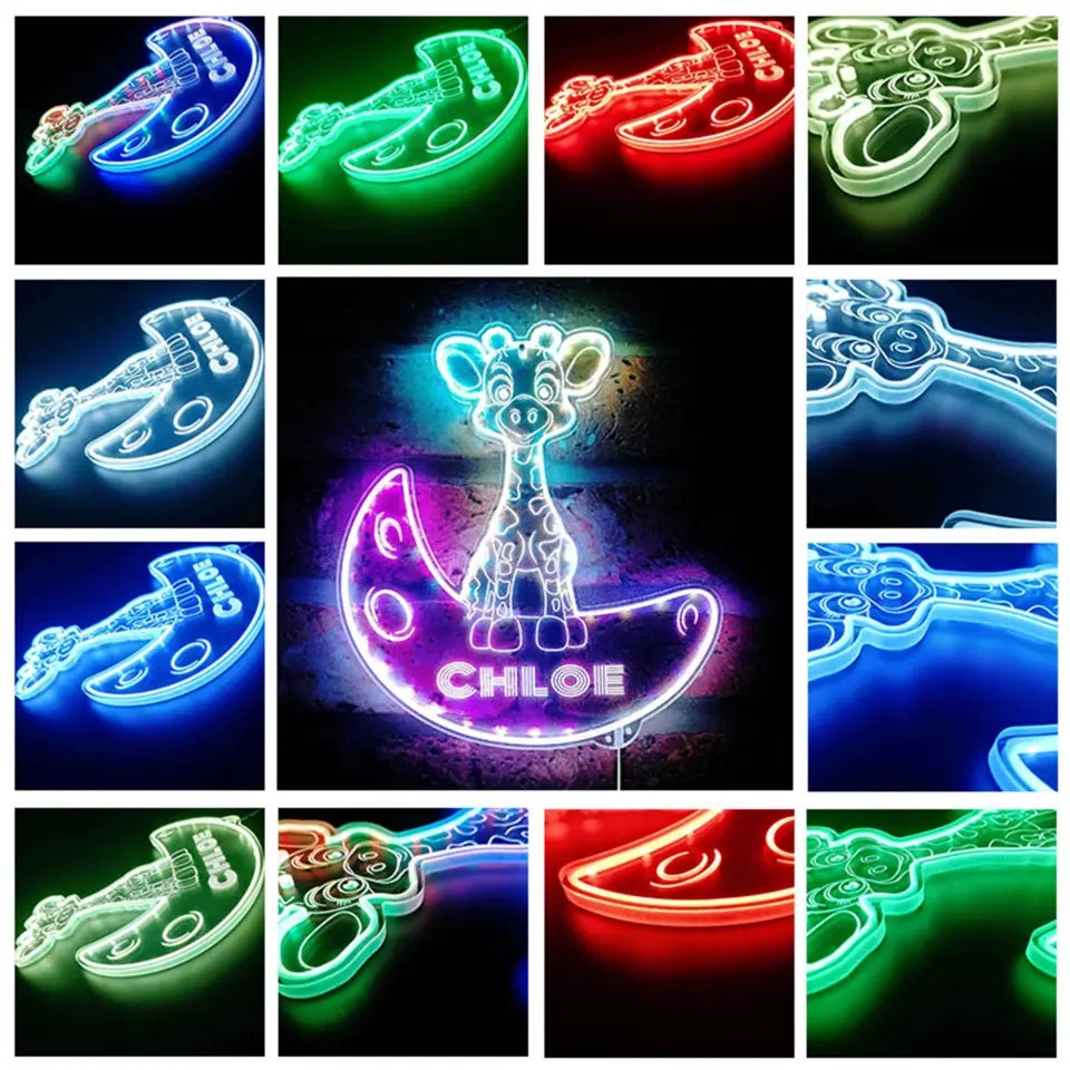 Personalized Giraffe RGB Dynamic Glam LED Sign