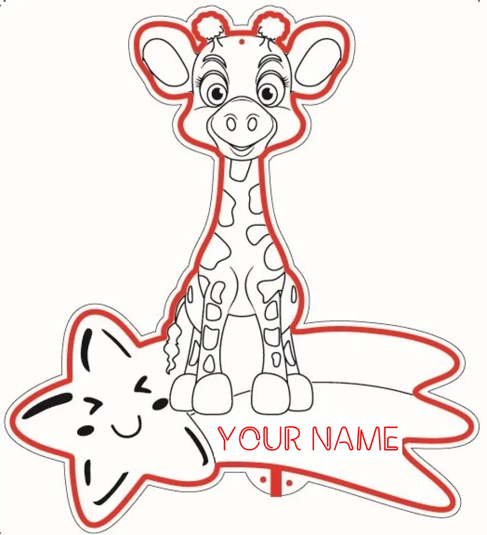 Personalized Giraffe RGB Dynamic Glam LED Sign