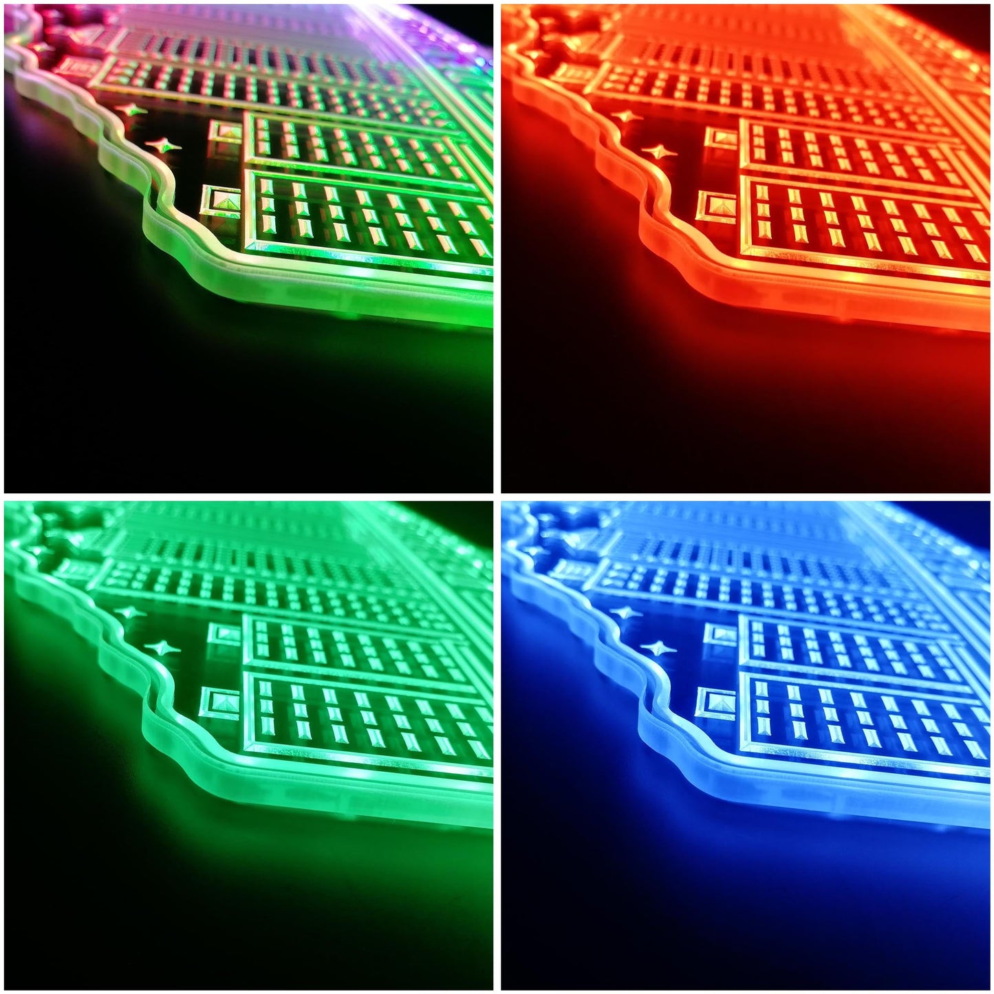 Detroit Michigan USA Skyline Silhouette RGB Dynamic Glam LED Sign