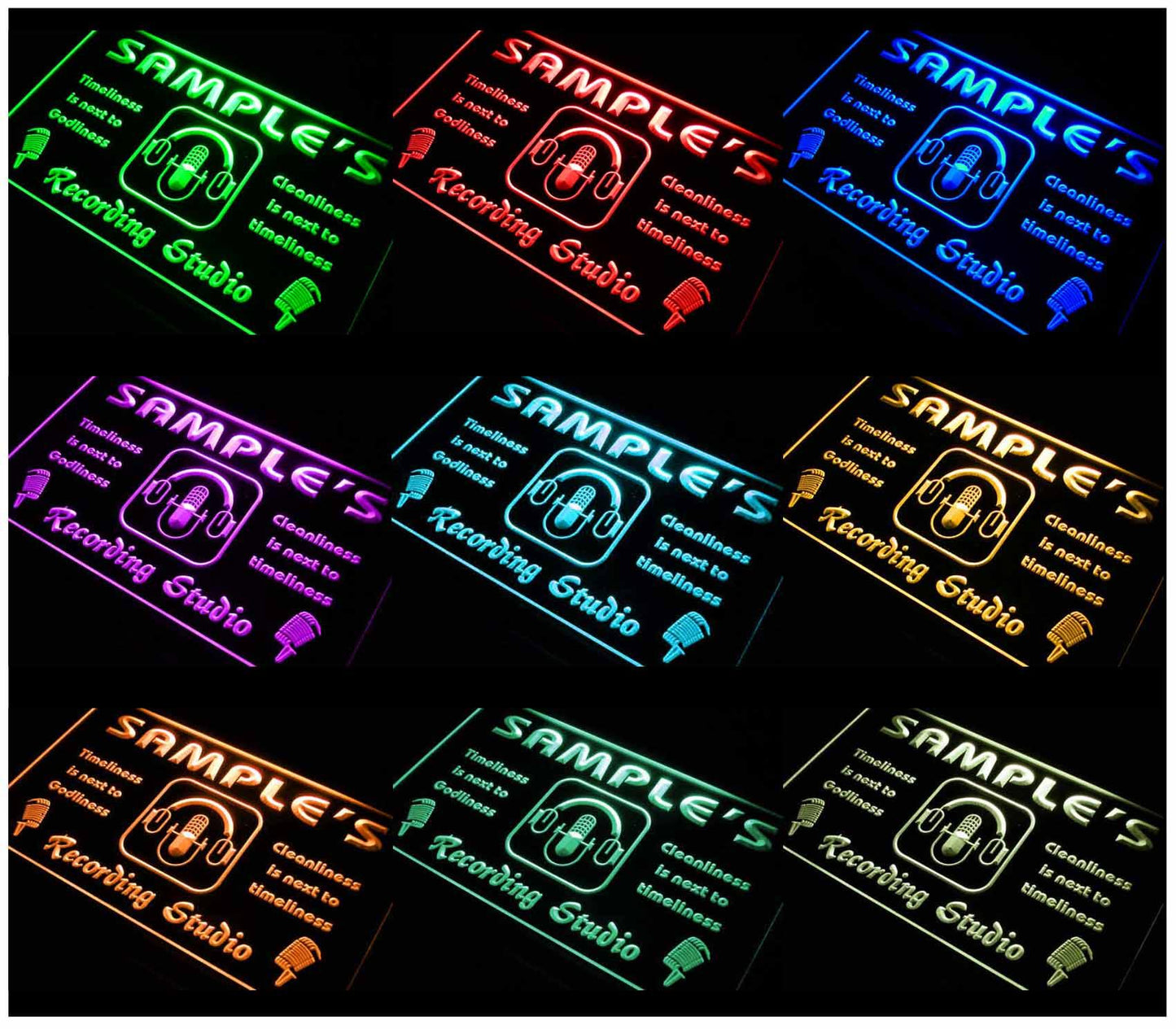 Personalized Recording Studio Microphone Neon Light LED Neon Sign