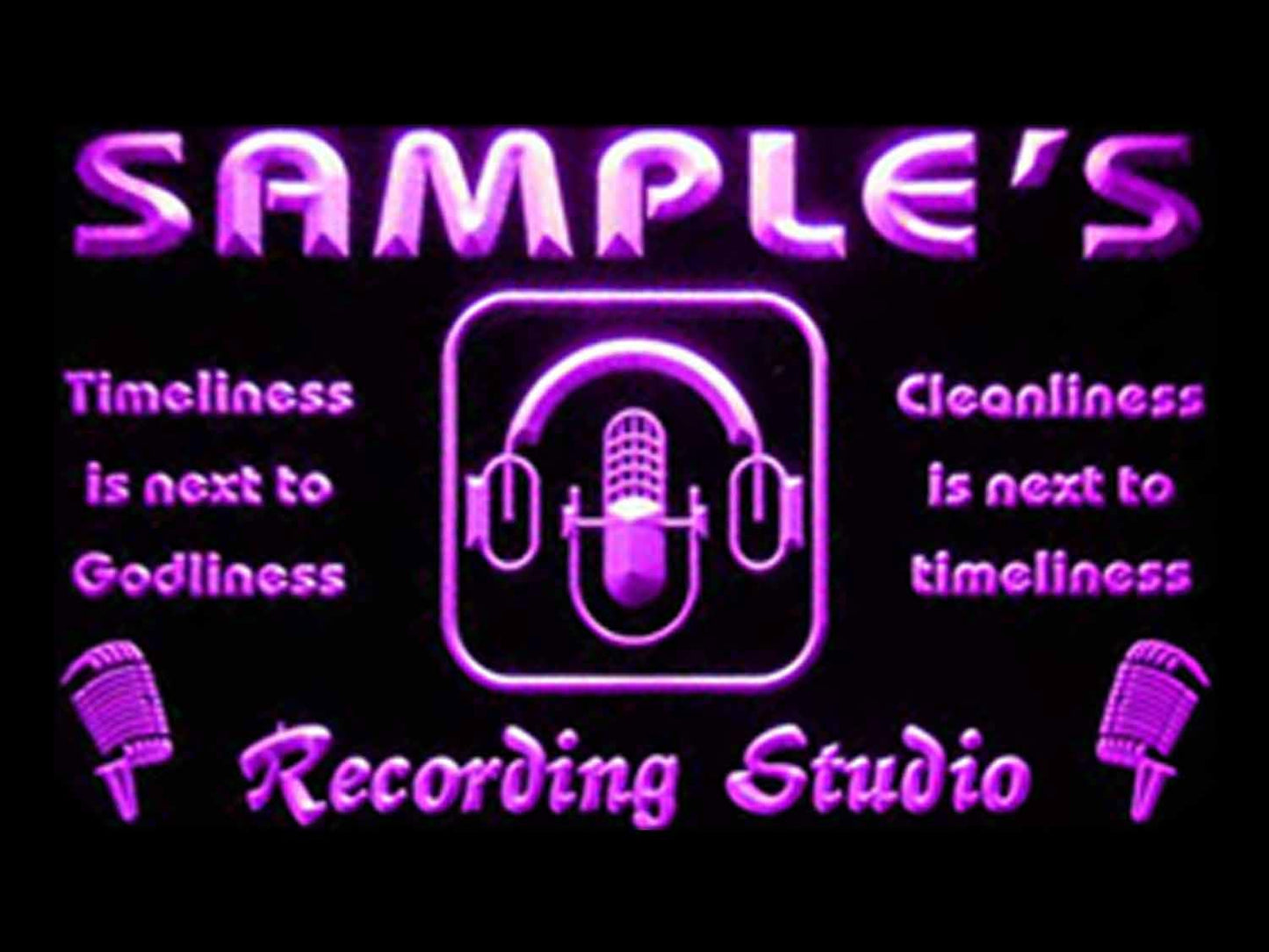 Personalized Recording Studio Microphone Neon Light LED Neon Sign