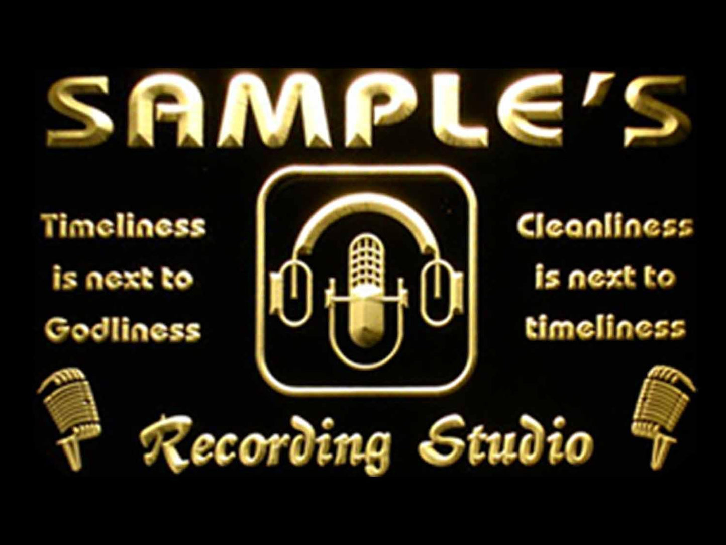 Personalized Recording Studio Microphone Neon Light LED Neon Sign