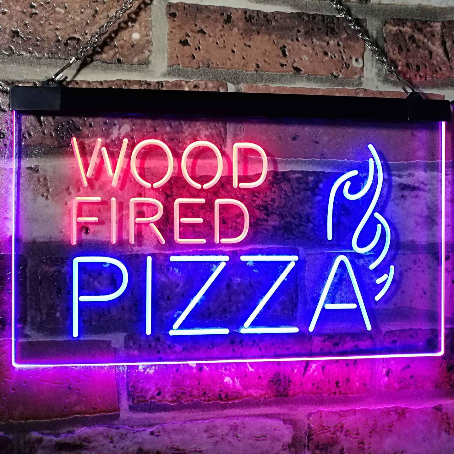 Wood Fired Pizza Dual-color LED Neon Sign