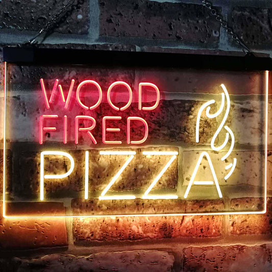 Wood Fired Pizza Dual-color LED Neon Sign