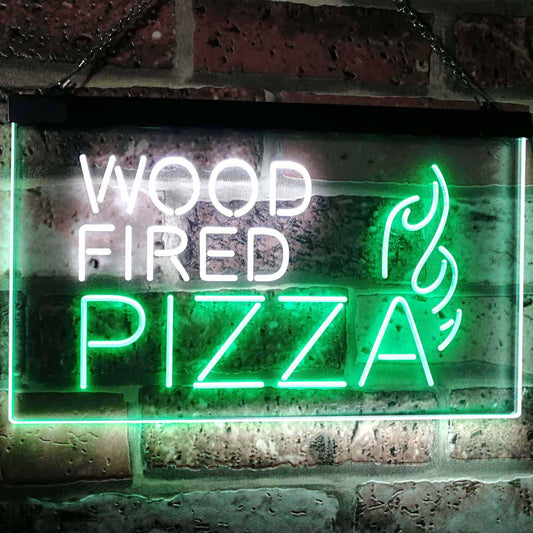 Wood Fired Pizza Dual-color LED Neon Sign