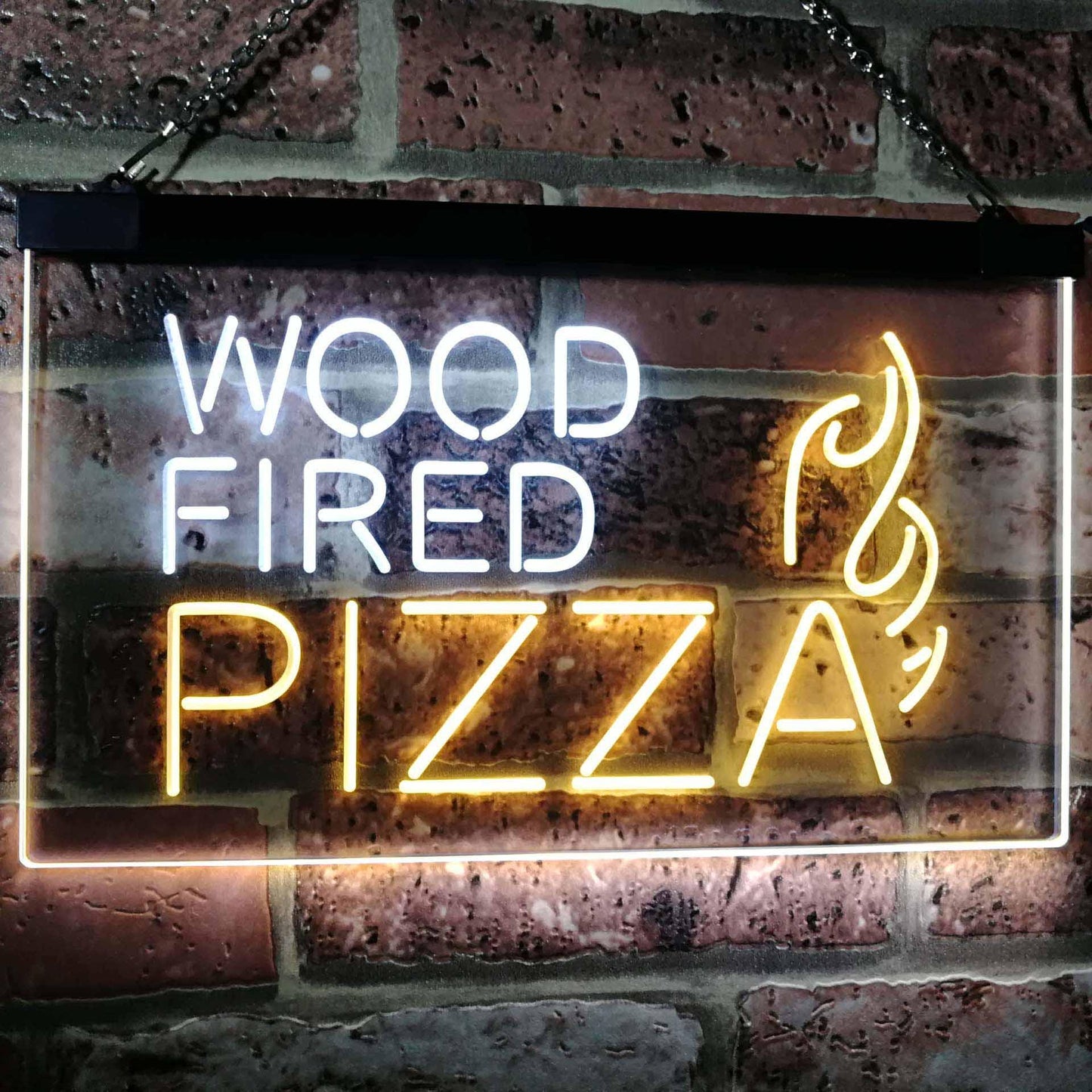Wood Fired Pizza Dual-color LED Neon Sign