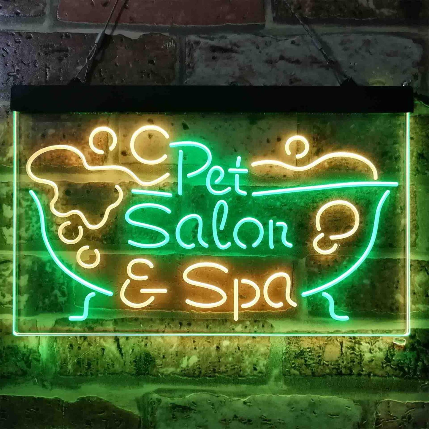 Pet Salon Spa Dog Cat Grooming Dual-color LED Neon Sign