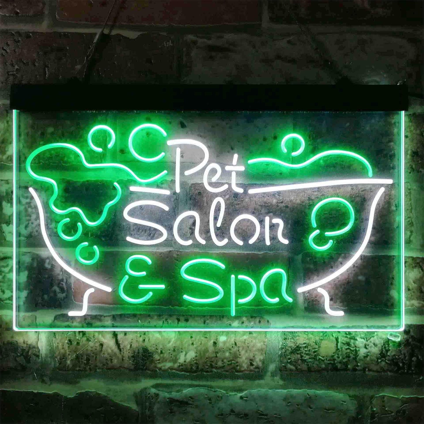 Pet Salon Spa Dog Cat Grooming Dual-color LED Neon Sign