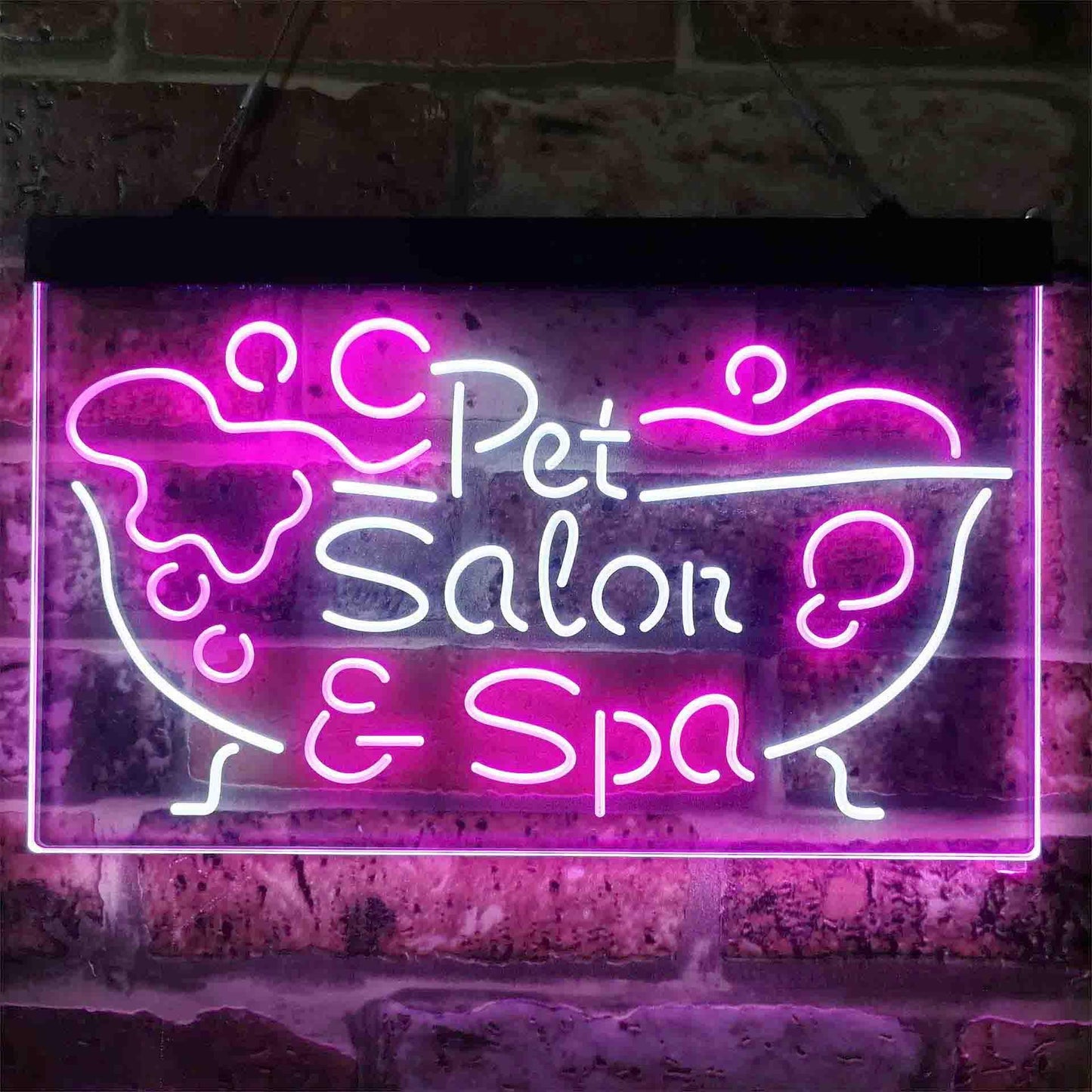 Pet Salon Spa Dog Cat Grooming Dual-color LED Neon Sign