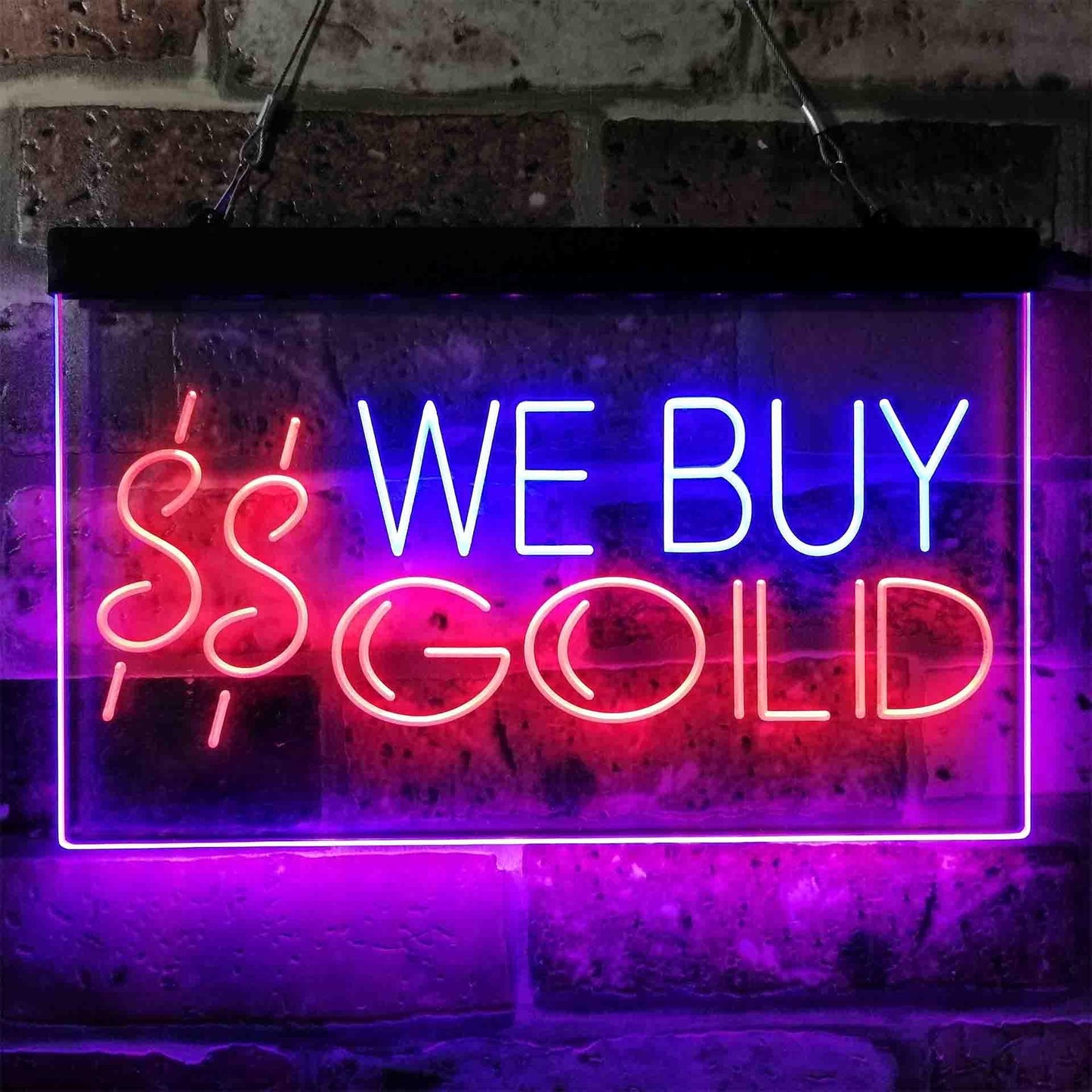 We Buy Gold Dual-color LED Neon Sign