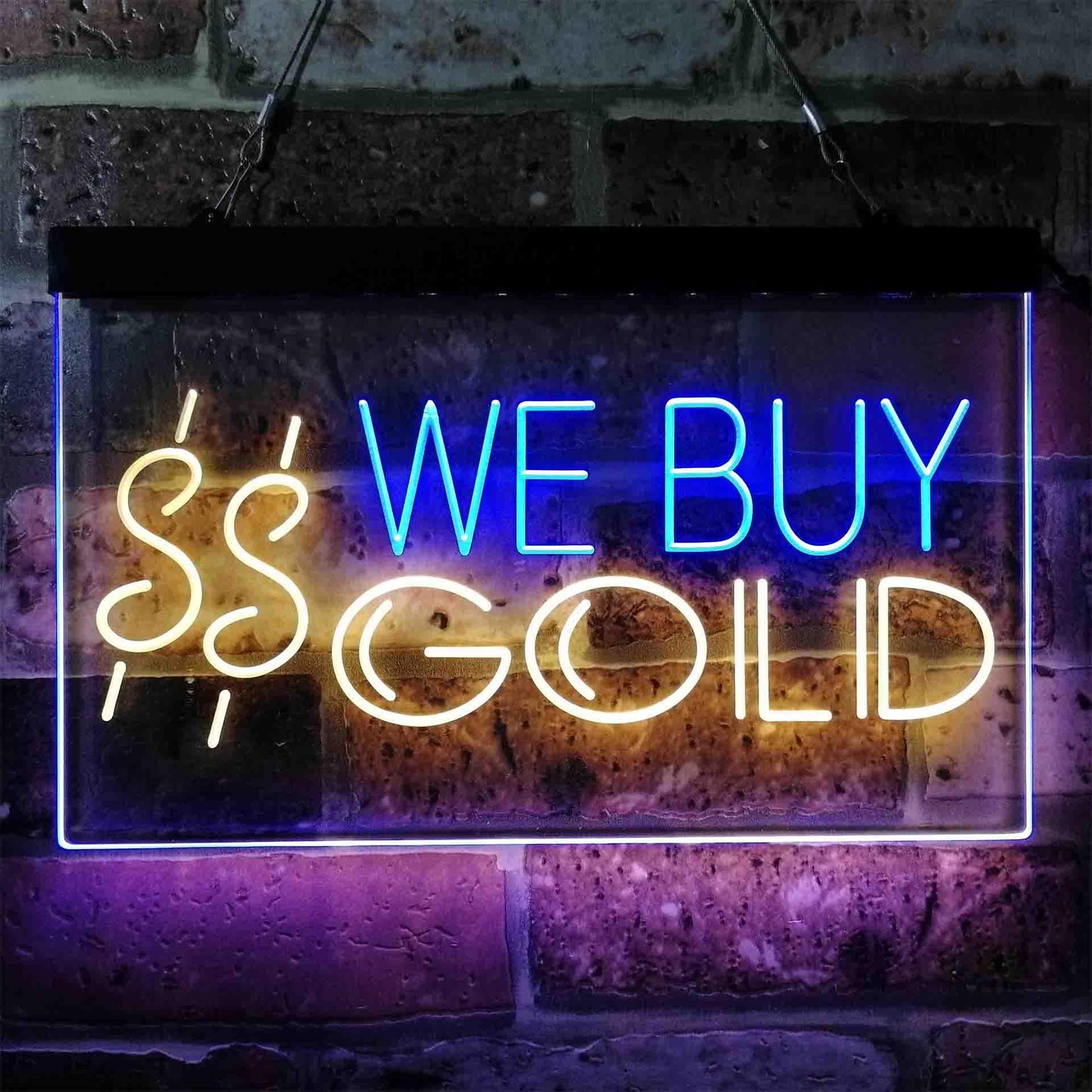 We Buy Gold Dual-color LED Neon Sign