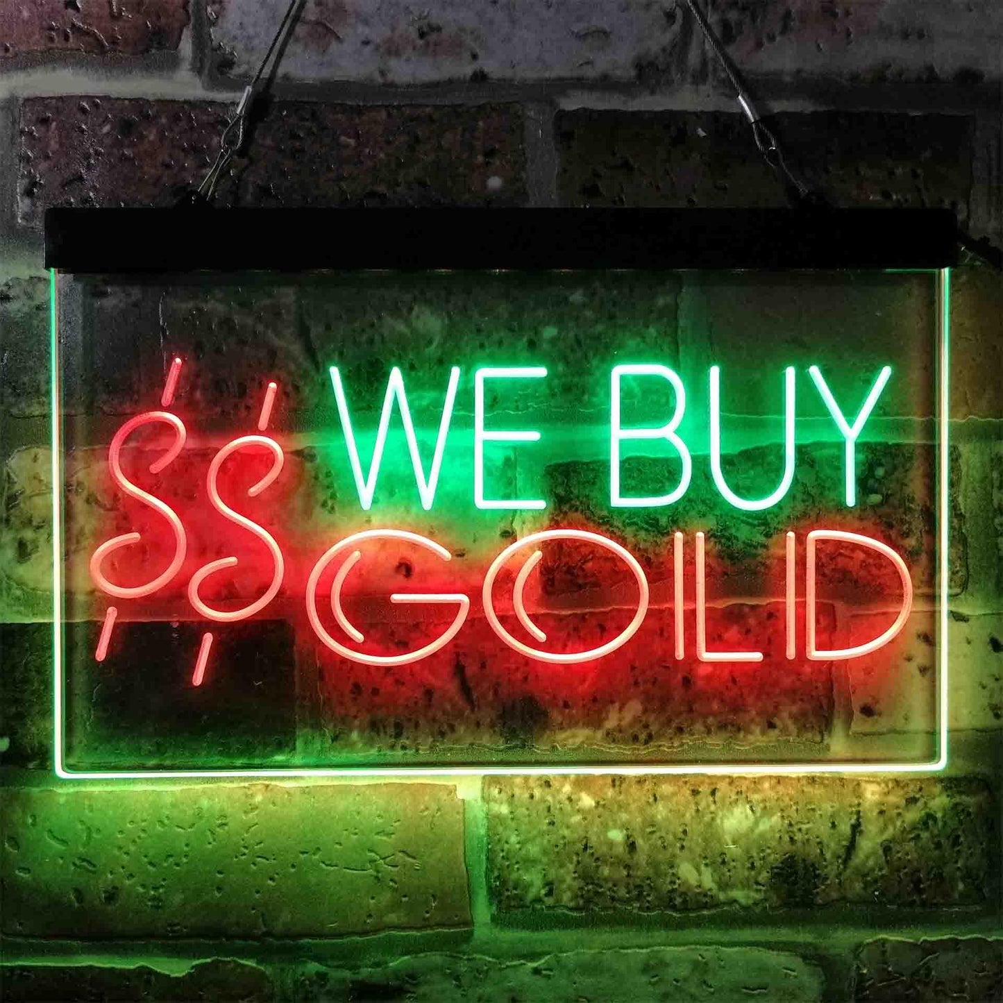 We Buy Gold Dual-color LED Neon Sign