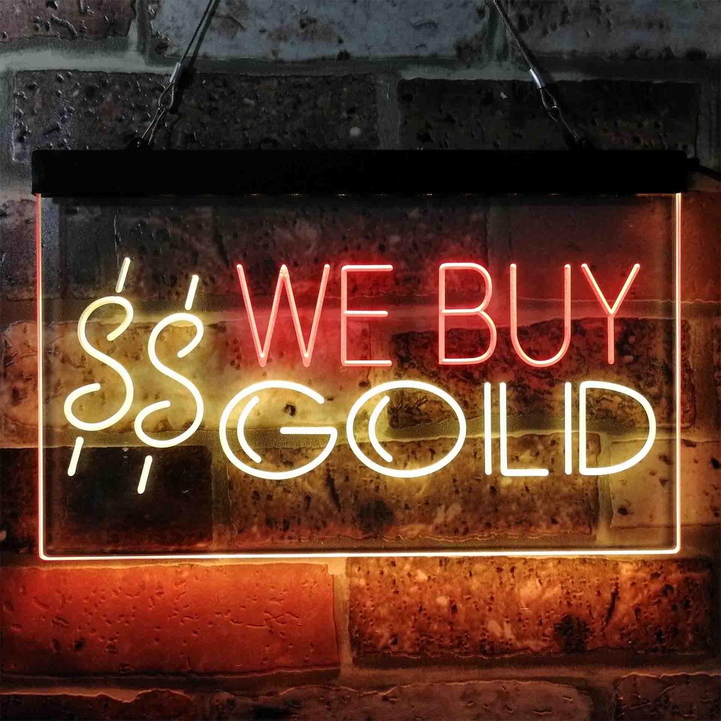 We Buy Gold Dual-color LED Neon Sign