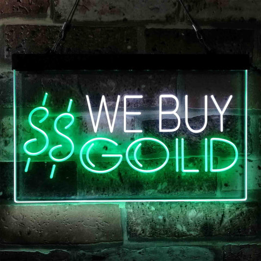 We Buy Gold Dual-color LED Neon Sign