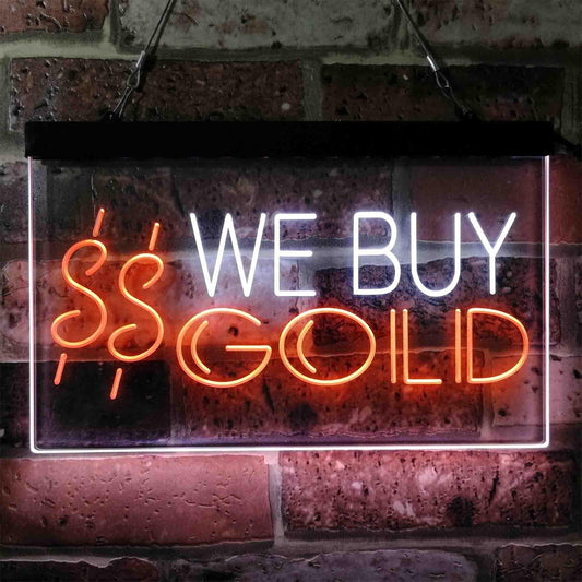 We Buy Gold Dual-color LED Neon Sign