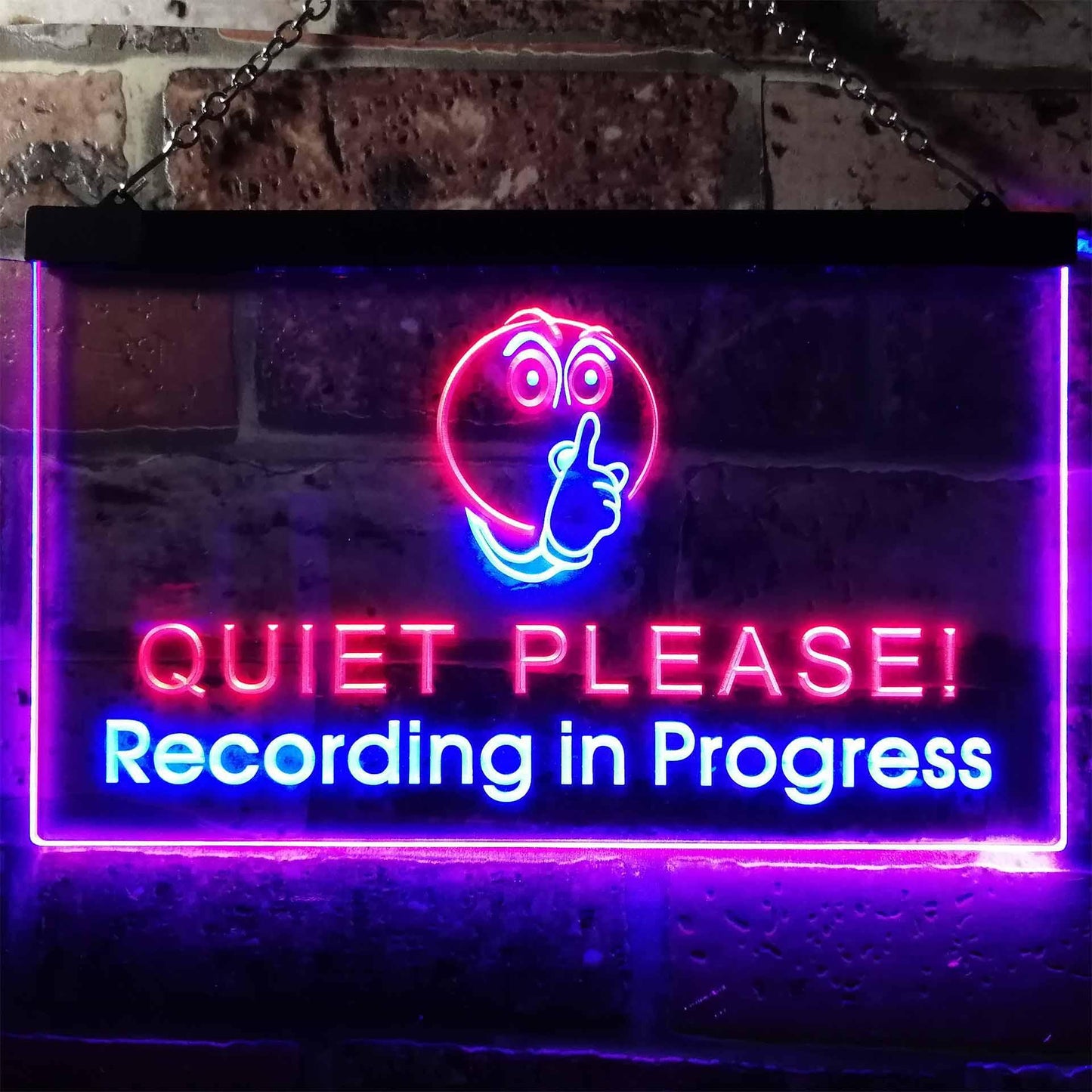 Recording in Progress Quiet Please On Air Studio Dual-color LED Neon Sign