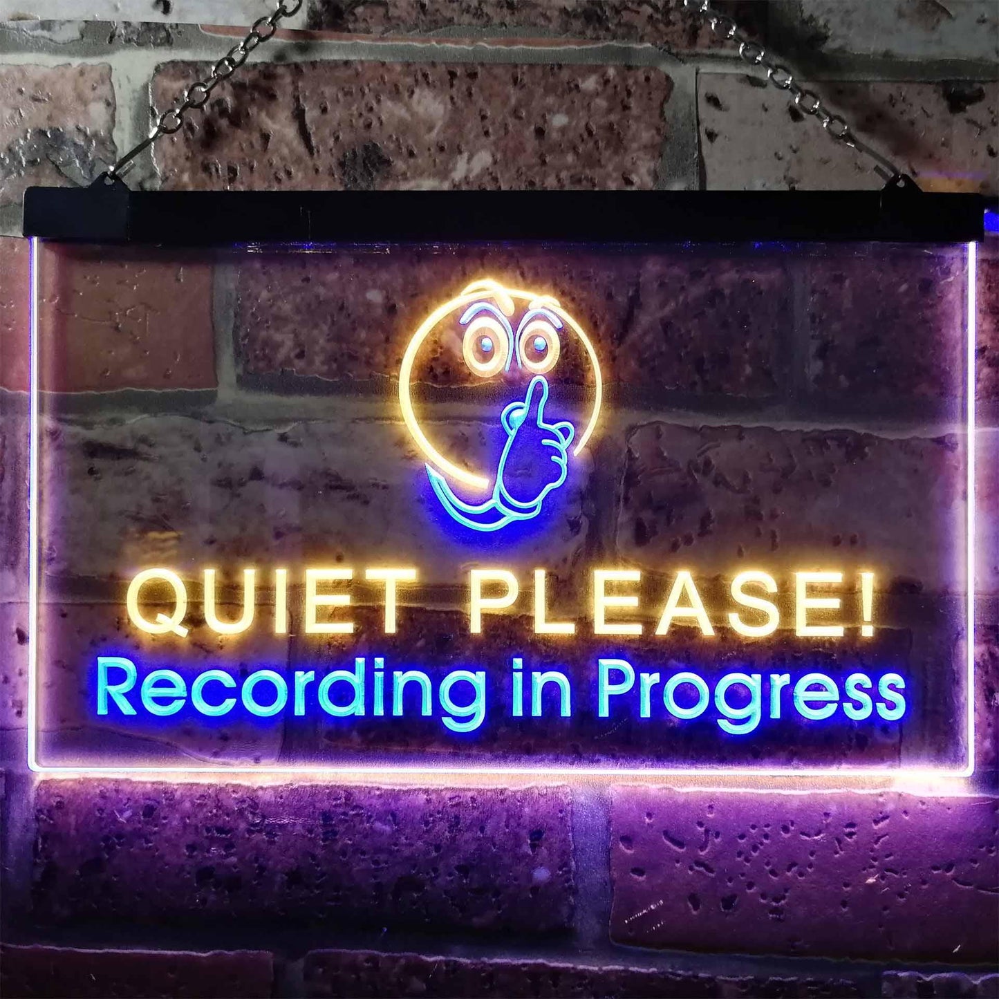 Recording in Progress Quiet Please On Air Studio Dual-color LED Neon Sign