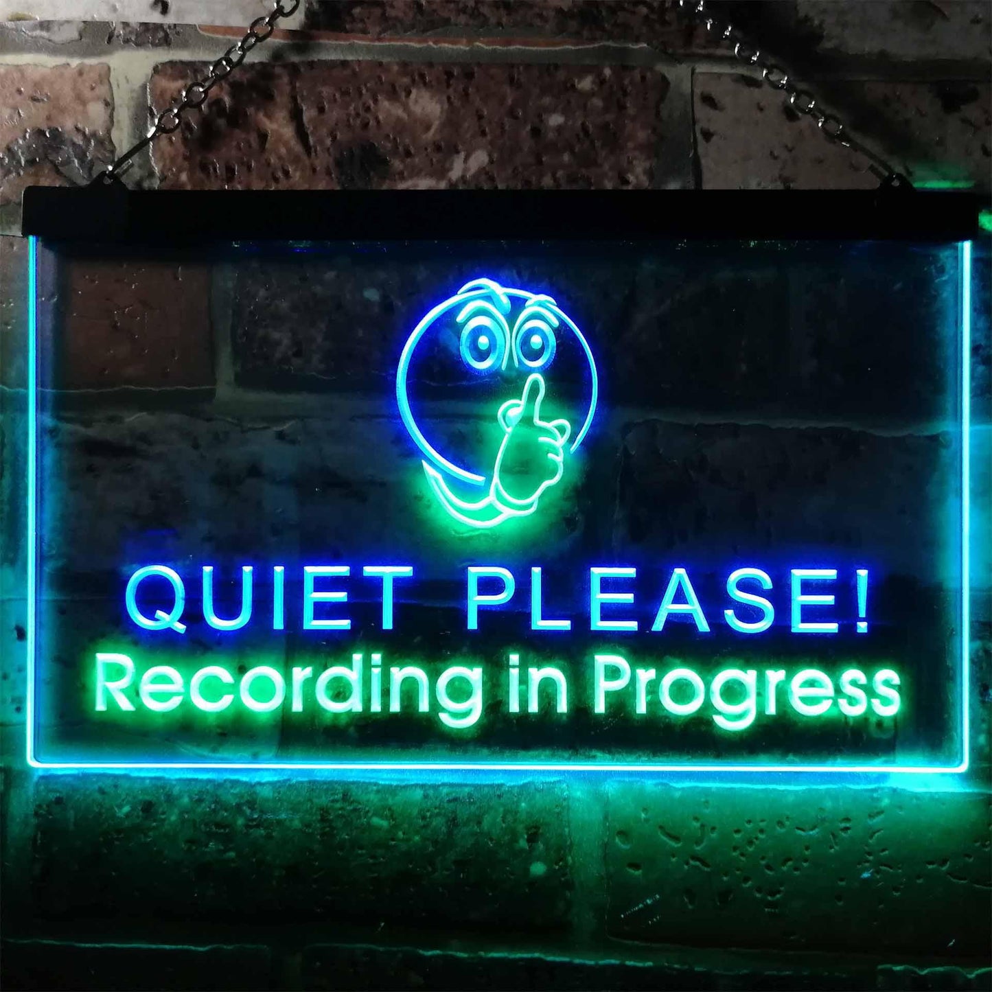 Recording in Progress Quiet Please On Air Studio Dual-color LED Neon Sign