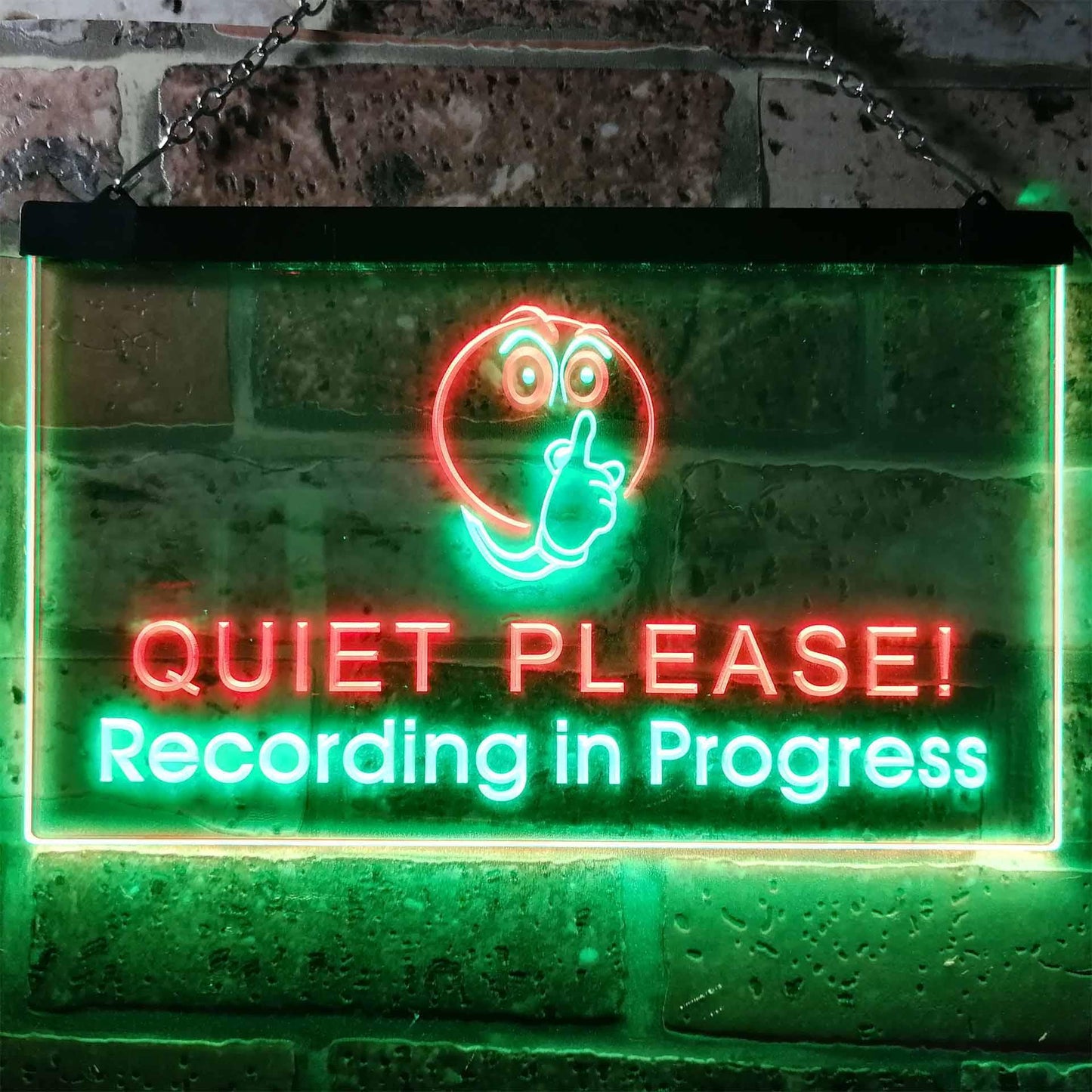 Recording in Progress Quiet Please On Air Studio Dual-color LED Neon Sign