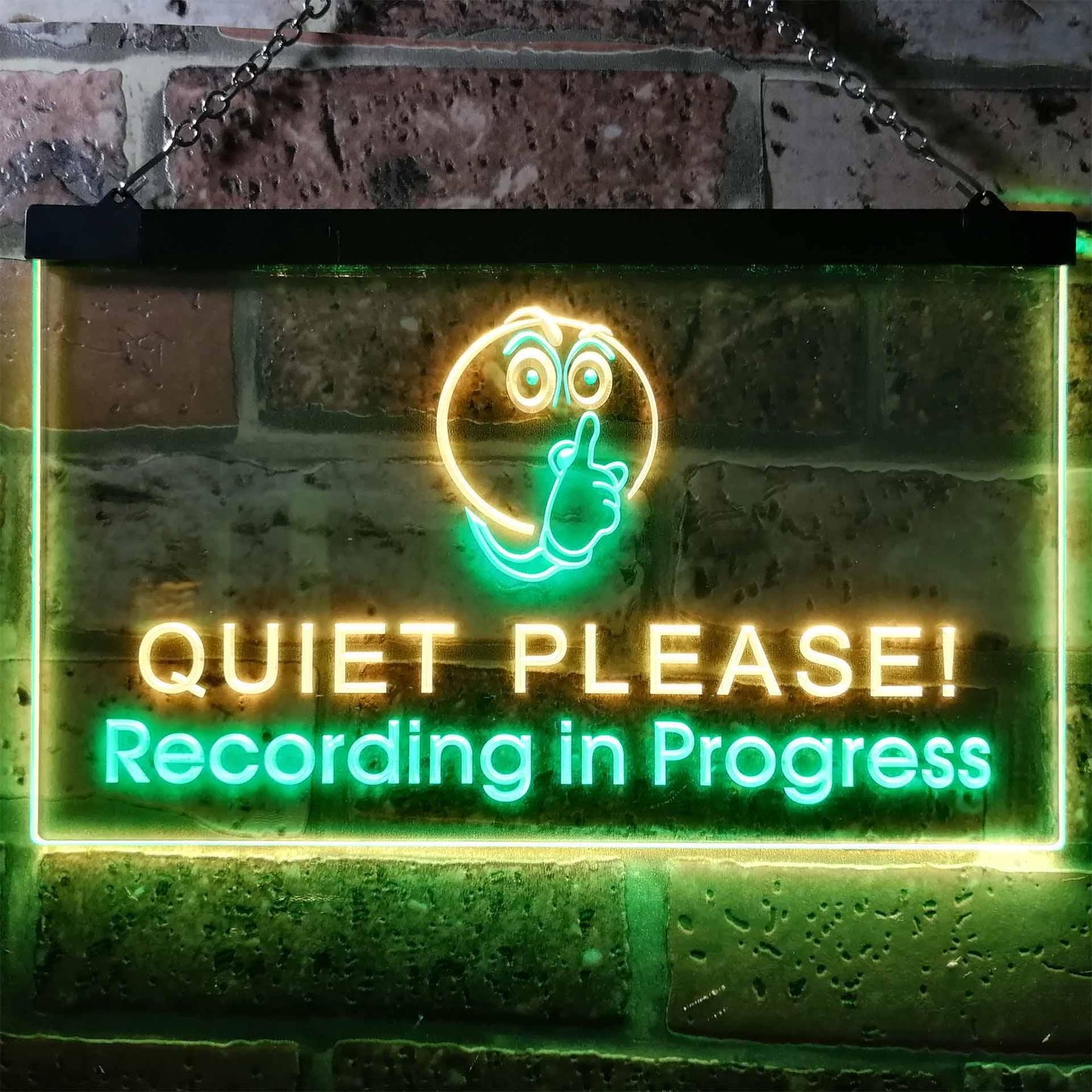 Recording in Progress Quiet Please On Air Studio Dual-color LED Neon Sign