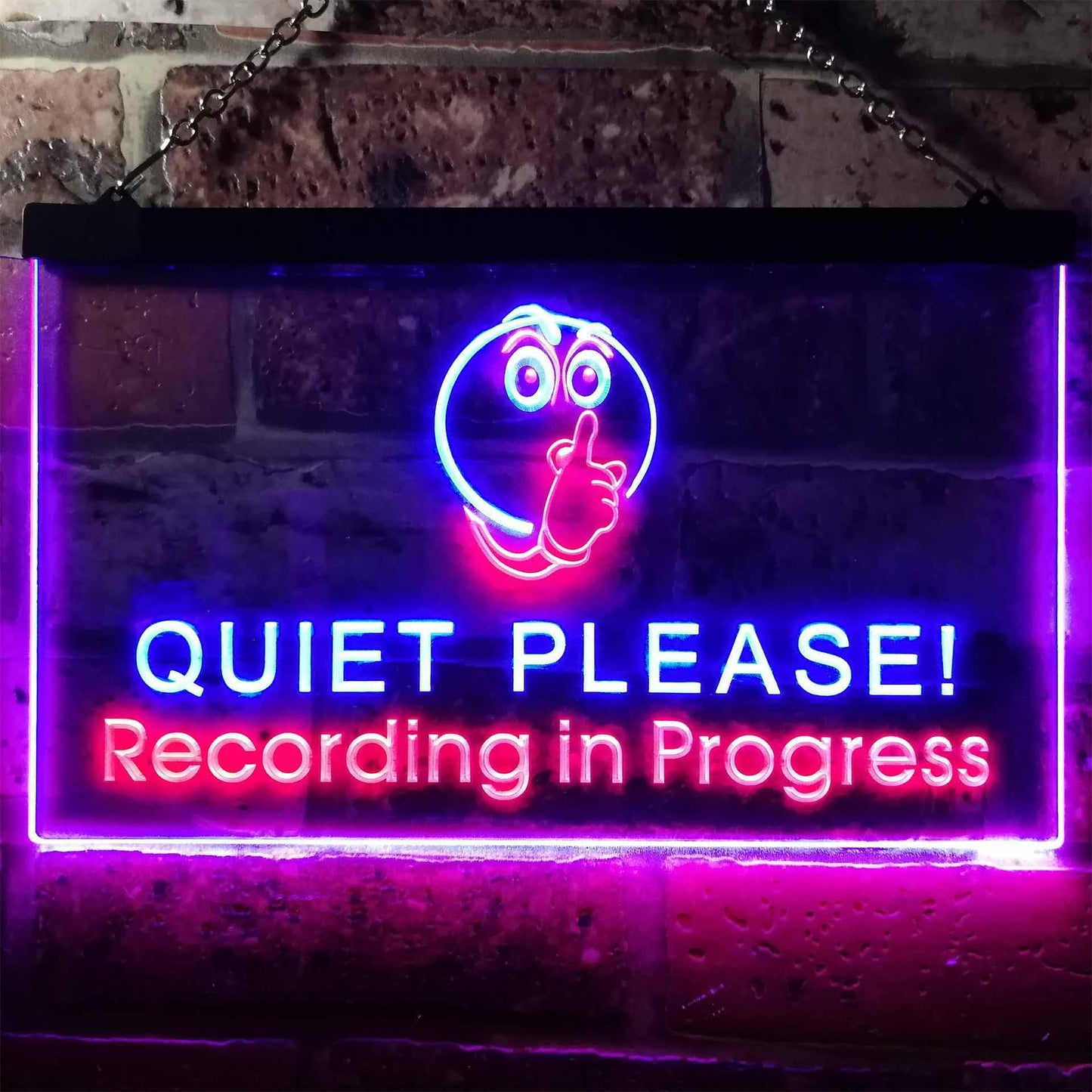 Recording in Progress Quiet Please On Air Studio Dual-color LED Neon Sign