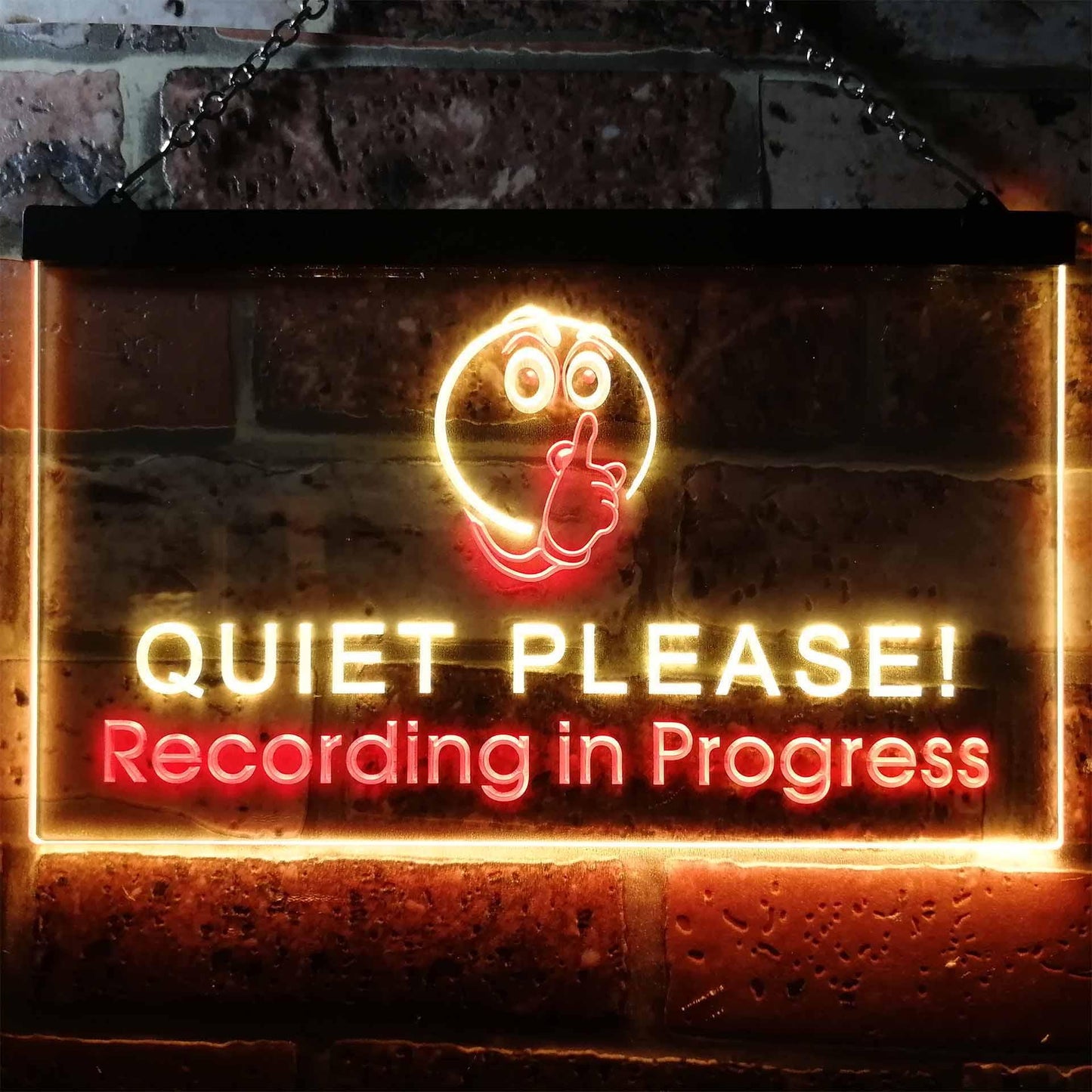Recording in Progress Quiet Please On Air Studio Dual-color LED Neon Sign